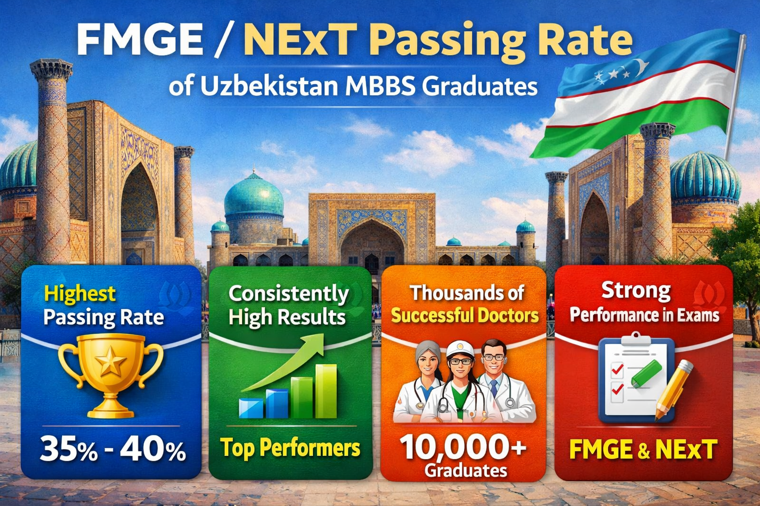 FMGE/NExT Passing Rate of Uzbekistan MBBS Graduates